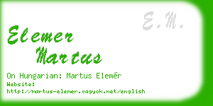 elemer martus business card